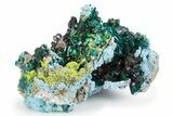 Gemmy Dioptase Crystal Cluster on Plancheite - Sanda, Congo #302232-1